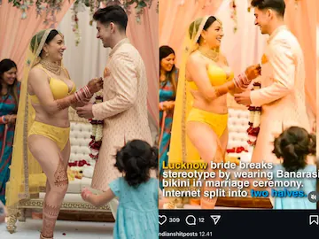 Lucknow Bride in a Banarasi Bikini? Viral Claim Debunked